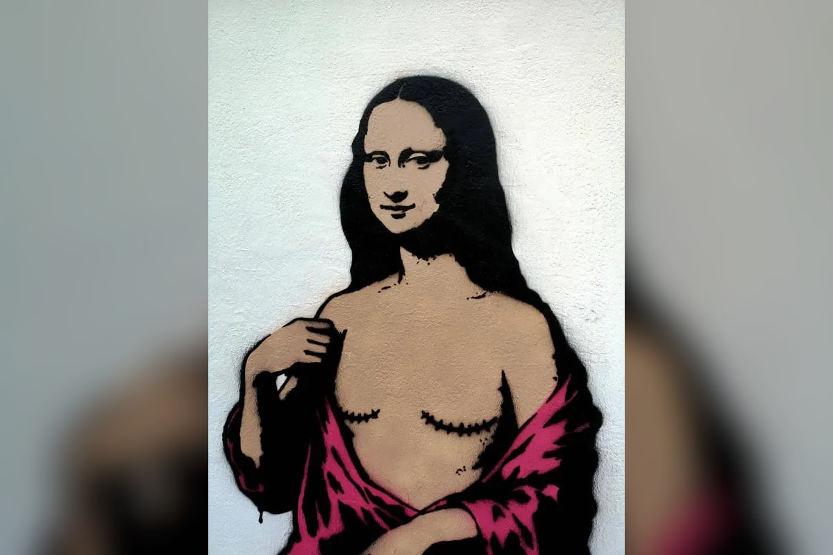 Milano, murale di aleXsandro Palombo davanti all’Int: Gioconda con mastectomia per la Giornata mondiale